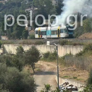 Φωτιά σε βαγόνι του Προαστιακού στην Ακράτα