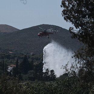 Οριοθετήθηκε η φωτιά στα Καλύβια