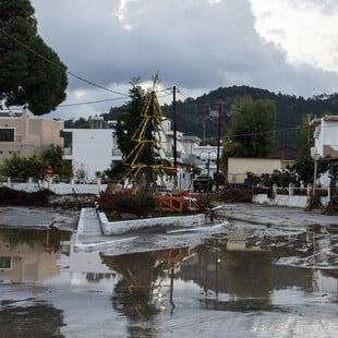 Ρόδος: Ισχυρές βροχές - Μήνυμα από το 112