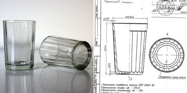 На рисунке изображен стакан цилиндрической формы в масштабе 1 5