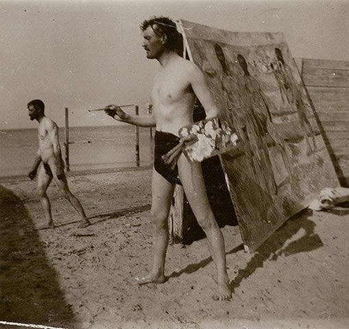 Self portrait on beach