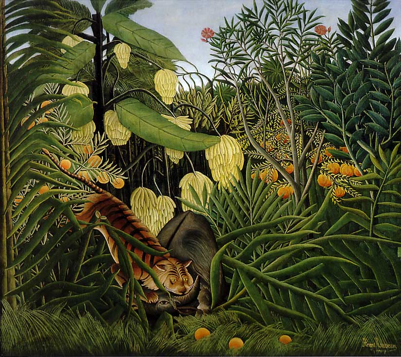 Fight between a tiger and a buffalo, Henri Rousseau