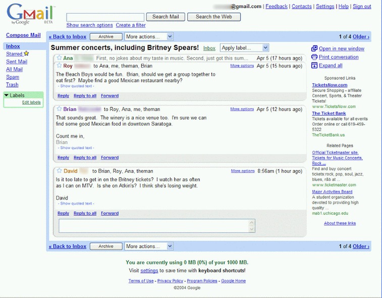Το Gmail το 2004