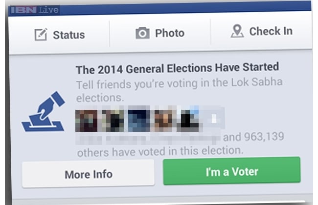 Η εφαρμογή "I'm a voter" στην Web εκδοχή του Facebook