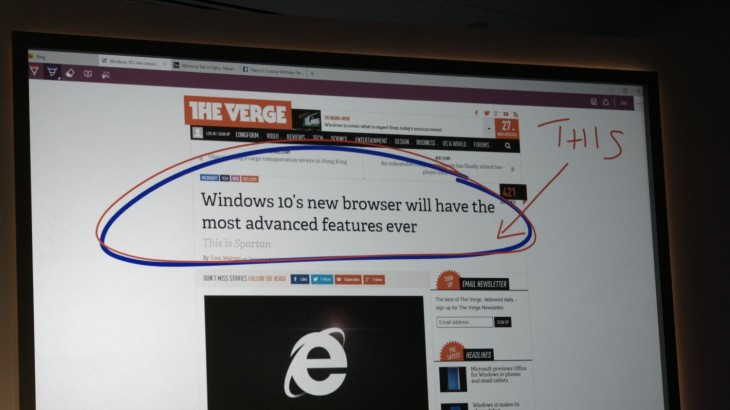 Η πρώτη εμφάνιση του νέου Browser της Microsoft, με την ονομασία 'Project Spartan'